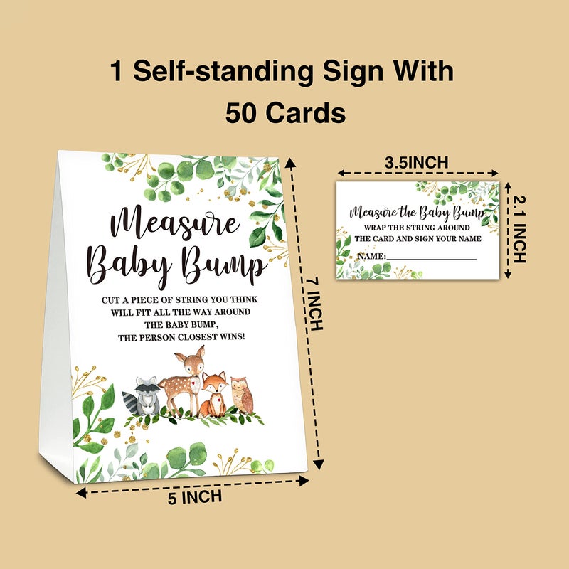 DETIHO Woodland Animal Measure The Baby Bump Baby Shower Game Set - Image 2